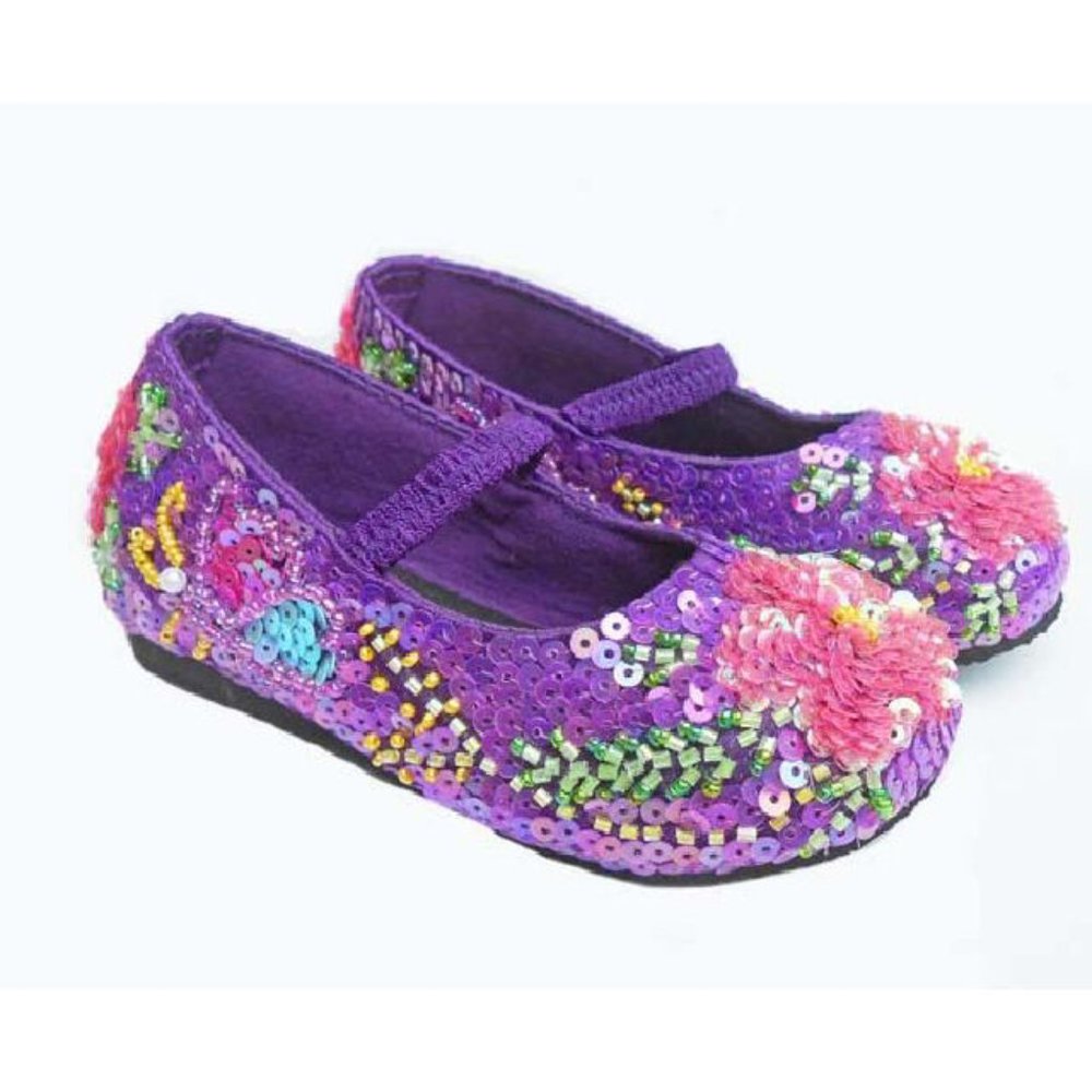 0 1 5 7 NEW Coastal Projections Purple Pink beaded Infant &‎ Toddler Girls Shoes